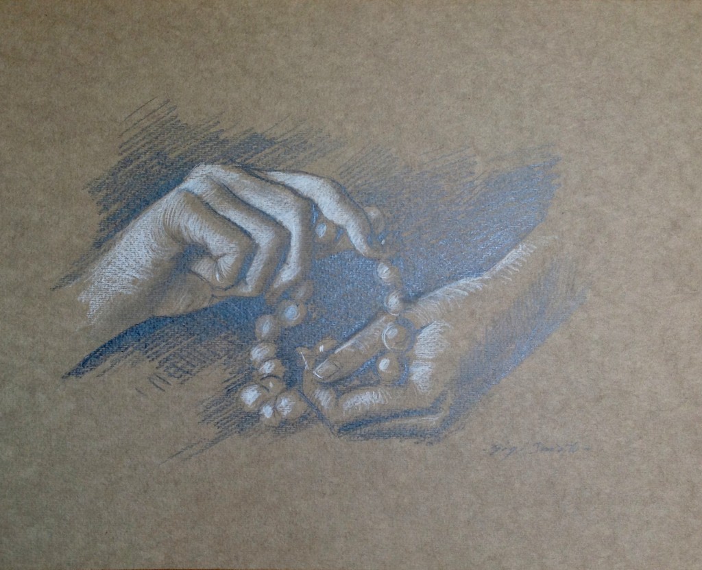 Mani di donna di Gigi Busato disegno pastello/matita  colezione di famiglia