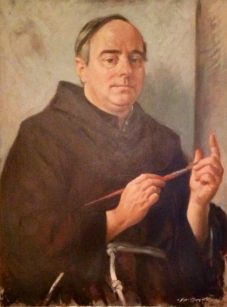 Il pennello di Dio di Gigi Busato, ritratto di fra Ignazio Damini. Dipinto ad olio su tavola, collezione di famiglia.
